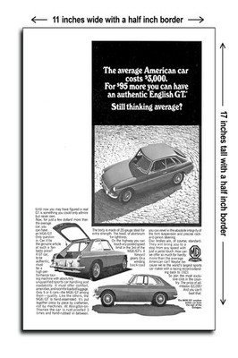 1967 MG MGB GT Still Thinking Average - 11x17 Poster
