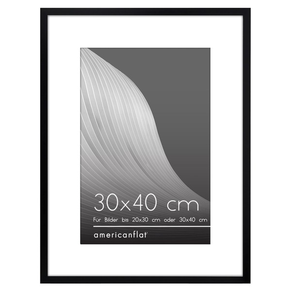 Bilderrahmen Schwarz Passepartout Fotorahmen Bruchsicher Plexiglas 30X40 Cm-image