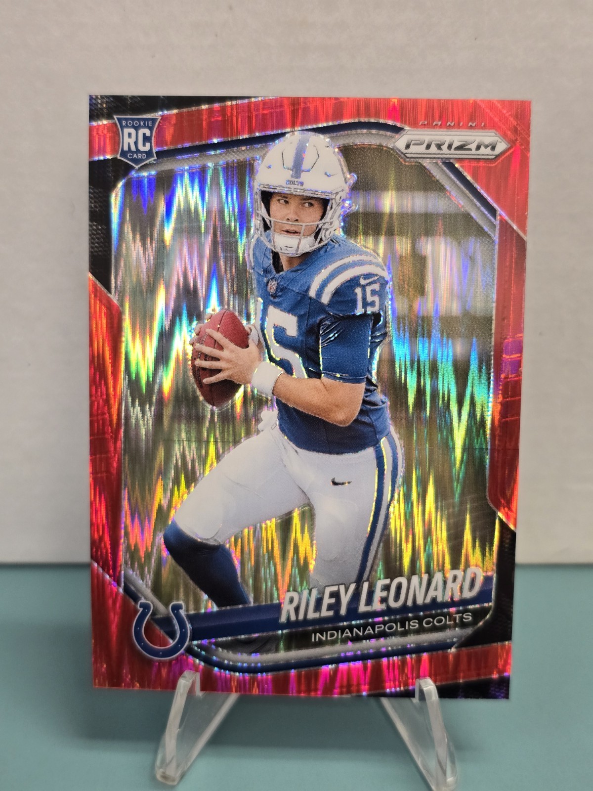 2025 Panini Prizm Riley Leonard Red Flash Prizm #342 (RC) Indianapolis Colts