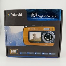 New Sealed Polaroid iS085 16MP Waterproof Camera w/ Dual LCD Screens orange