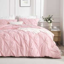 PINK FULL SIZE COMFORTER SET 79X90INCH 3 PIECES SOFT LIGHTWEIGHT CUTE PINCH PL