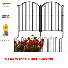 Decorative Garden Fence 17in x 10ft Metal Rustproof No Dig Fence Animal Barrier