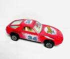 Vintage 1980-1990's PORSCHE 928 FLYSTONE 34 Red Metal Sports Race Car Toy