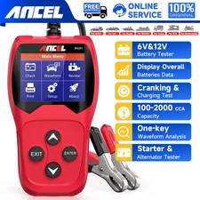 Auto 6V-12V Car Battery Tester Analyzer 100-2000CCA Cranking Charging System New