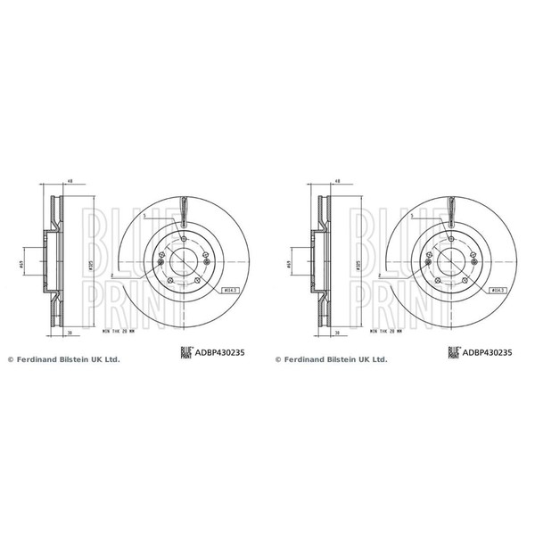 2X Blue Print 325Mm Bremsscheiben Vorne Passend FüR Hyundai Santa Kia Sorento |-image