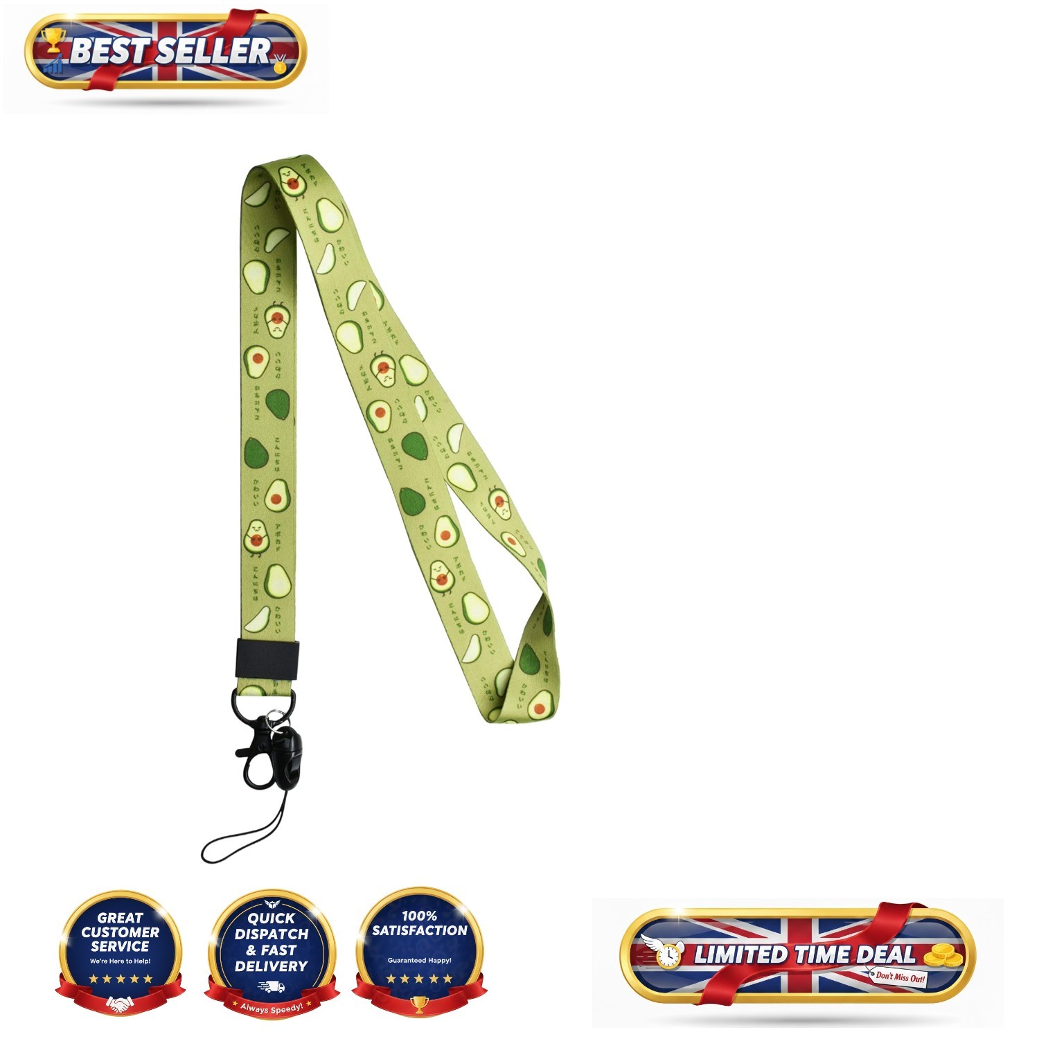 Luxury Lanyard Neck Strap - Soft Polyester, Bright Design, Perfect for IDs
