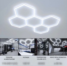 Luci LED Esagonali Soffitto Garage Lampada Esagono Nido D'ape Negozio 168W 6500k - Miniatura 2