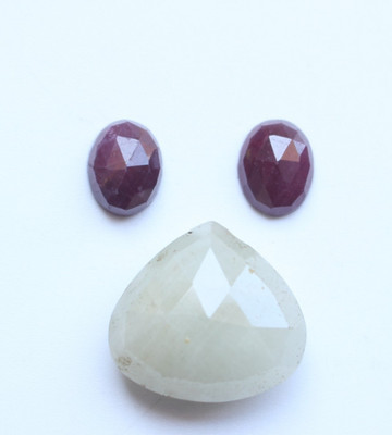 Ct.29.65 Natural Multi Sapphire & Ruby Rose Cut Faceted & Cabochon Set 9To17MM