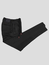 NEW KITON BLACK COTTON LINEN EA PANTS US 34 - EU 50 K5K33