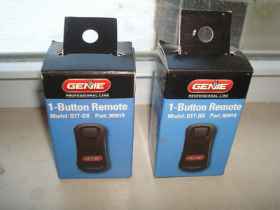 (Qty 2) Genie G1T-BX 38501R Mini Garage Door Opener Remote 1 Button Genuine NEW