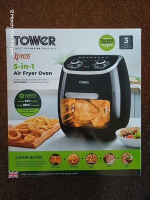 Tower Xpress T17038 11L Manuelle Luft Friteuse Backofen mit Drehspieß