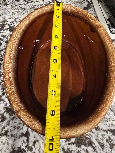 Vintage Hull Pottery USA Brown Drip Large Hen Chicken Nest Casserole - Picture 7 of 8