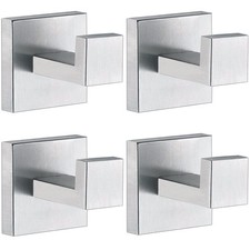 Towel Hooks for Bathrooms, Brushed Nickel Hook 2" 4Pack,