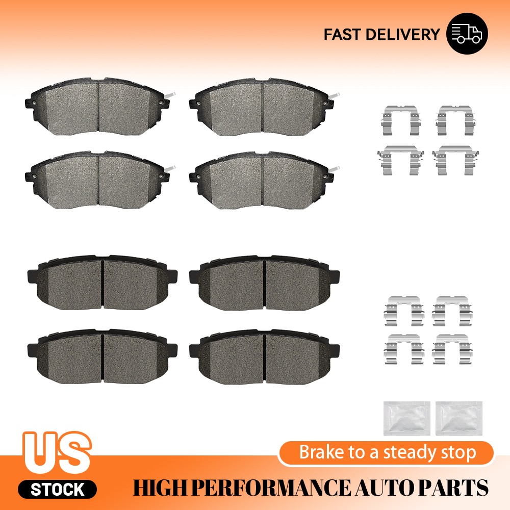 8PCS Front + Rear Ceramic Brake Pads Kit For Legacy Forester Outback B9 Tribeca