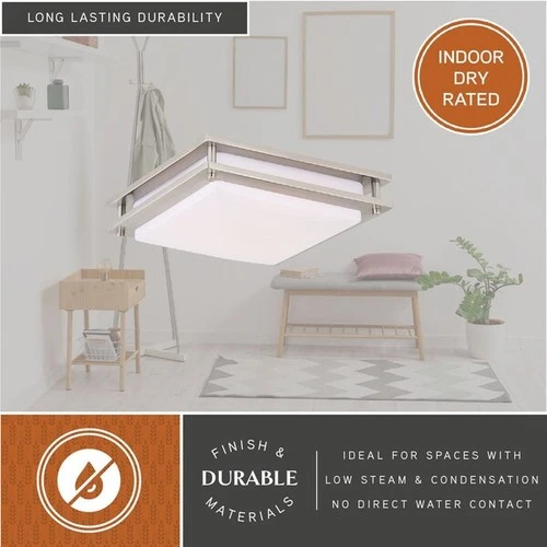 VAXCEL C0152 Horizon 12-in W LED Satin Nickel Flush Mount Ceiling Light Fixture - Picture 3 of 9