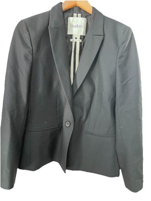 NWT ba&sh Bash Cleo Jacket 1 Button Blazer Black Sz 2 M Classic Careerwear