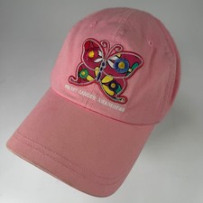 BREAST CANCER AWARENESS Butterfly Pink Girls Baseball Cap OSFA Adjustable