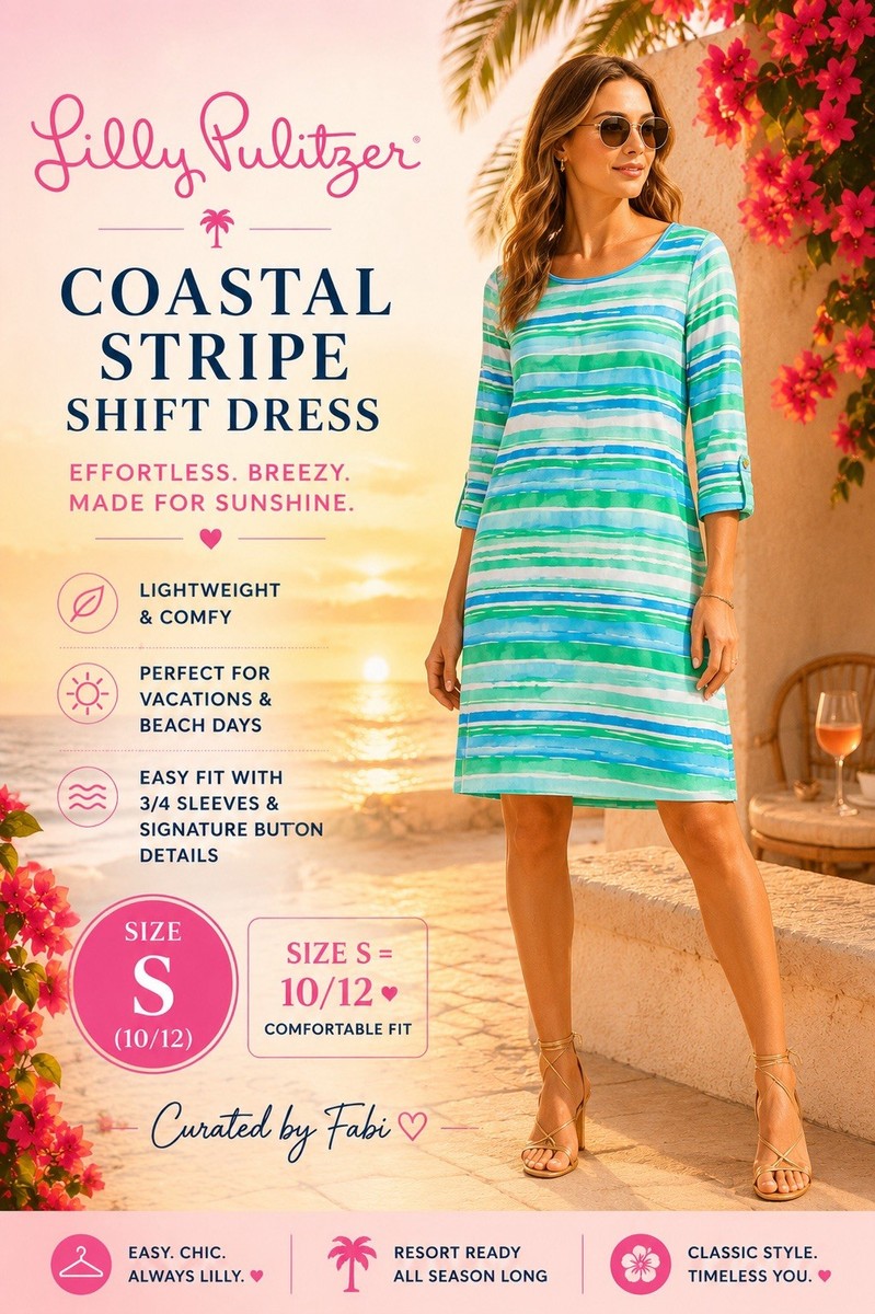 how do lilly pulitzer shift dresses fit Women's No Better Time Grey Ribbed Knit Sweater Mini Dress | Size: L main image 1