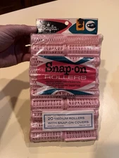 New In Package Vintage Gayla Snap On Hair Rollers 20 Pack Medium Snap-on Pink