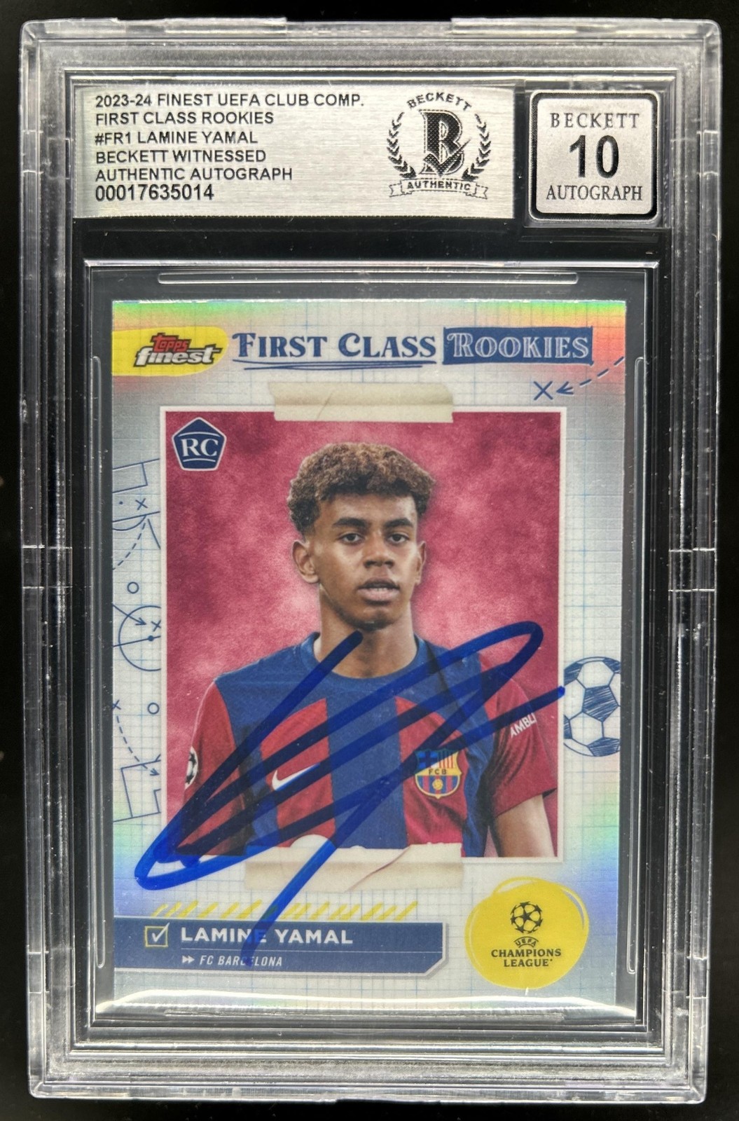 2023-24 Topps Finest UEFA Lamine Yamal First Class Auto RC #FR-1 BGS Auto 10