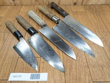 Japanese Chef's Kitchen Knife Set 5 Piece DEBA SANTOKU from Japan XA170