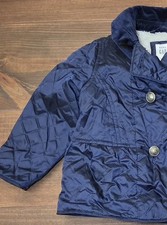 Girls Baby Gap Quilted Jacket w/Sherpa Lining, Size 2 Toddler, Navy Blue