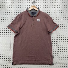 BOSS HUGO BOSS Polo Shirt Mens Large Designer Preppy Red REGULAR FIT