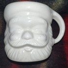 Vtg pair Santa Claus mini MugsCup cream ceramic made in Japan 2.7" tall Holidays — photo 8