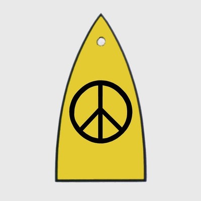 GUITAR TRUSS ROD COVER - Engraved Etched - Fits ESP LTD - PEACE SIGN - YELLOW