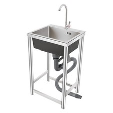 Commercial Sigle Bowl Sink Utility Sink Free Standing Kitchen Sink with/Faucet