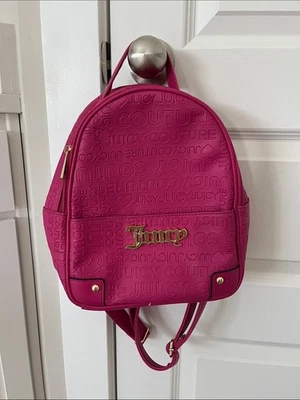 Juicy Couture Hot Pink Embossed Mini Backpack with Gold Hardware - Image 1 of 4