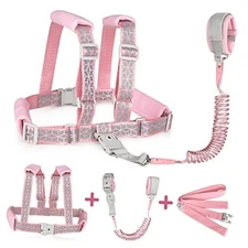  3 in 1 Toddler Harness Leash, Reflective Kids leashes with Anti Lost Wrist 