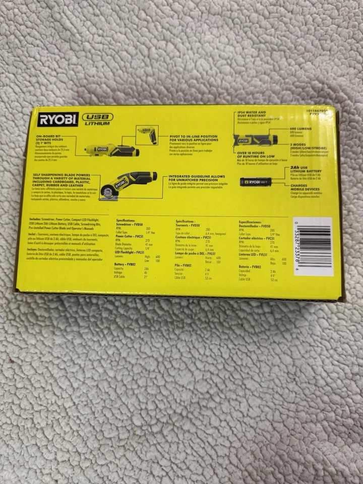 NEW RYOBI USB Lithium 3-Tool Combo Kit - Image 2 of 2