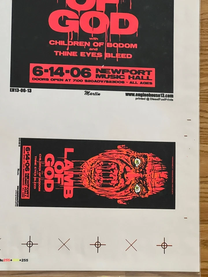 Lamb of God Newport Music Hall Columbus Ohio 2 Original Concert Poster Proof - Image 4 of 4