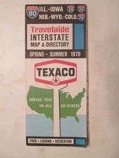 Texaco Interstate Map and Directory IL IA NE CO WY 1970