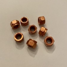 Produktbild - 8 Stück Kupfermutter M6 SW9 mit Schlitz selbstsichernd Thermag Auspuff Krümmer