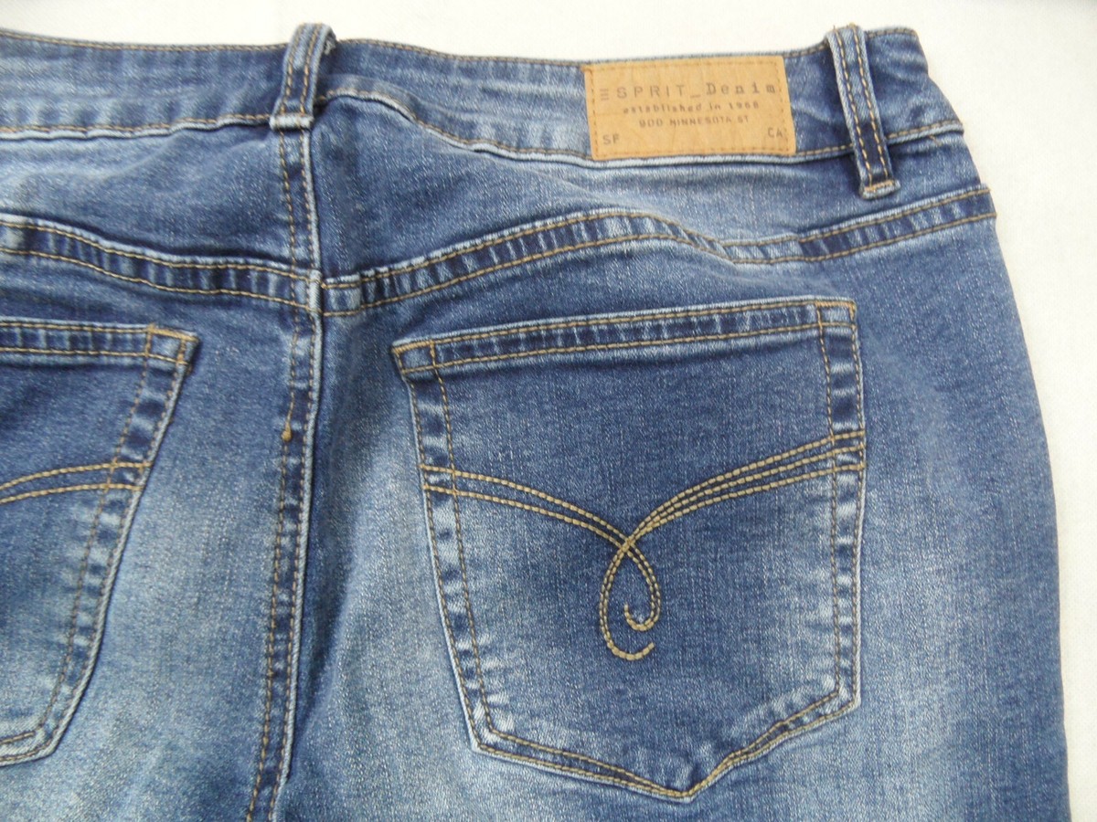 Jean Slim Délavé Esprit - Taille 30 - Style Cool Denim Avec Rivets - Occasion Très Bon état