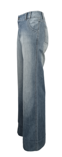 "Explorer" leichte Damen Sommer Jeans Wide Leg Schlaghose 100% Baumwolle Gr. 38 - Bild 2 von 3