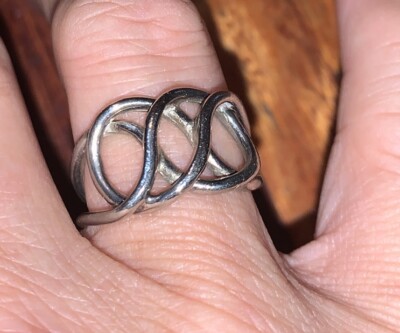 Statement Sterling Silber 925 Electro Form Modernist Ring Gr. 6