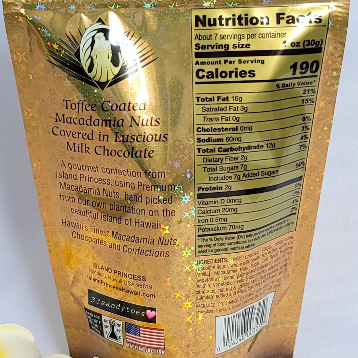 2 MELE MACS Island Princess HAWAII Macadamia Nuts Chocolate Toffee