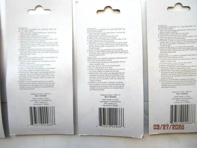 6 PK, 30 PIECES CELEBRATIONS 3.5W CLEAR REPACEMENT BULBS FOR 35, 140, & 178 SETS