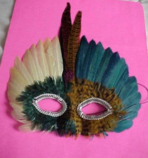 Tiger/Leopard Feather Masquerade Eye-Mask for Halloween Costume Accessory