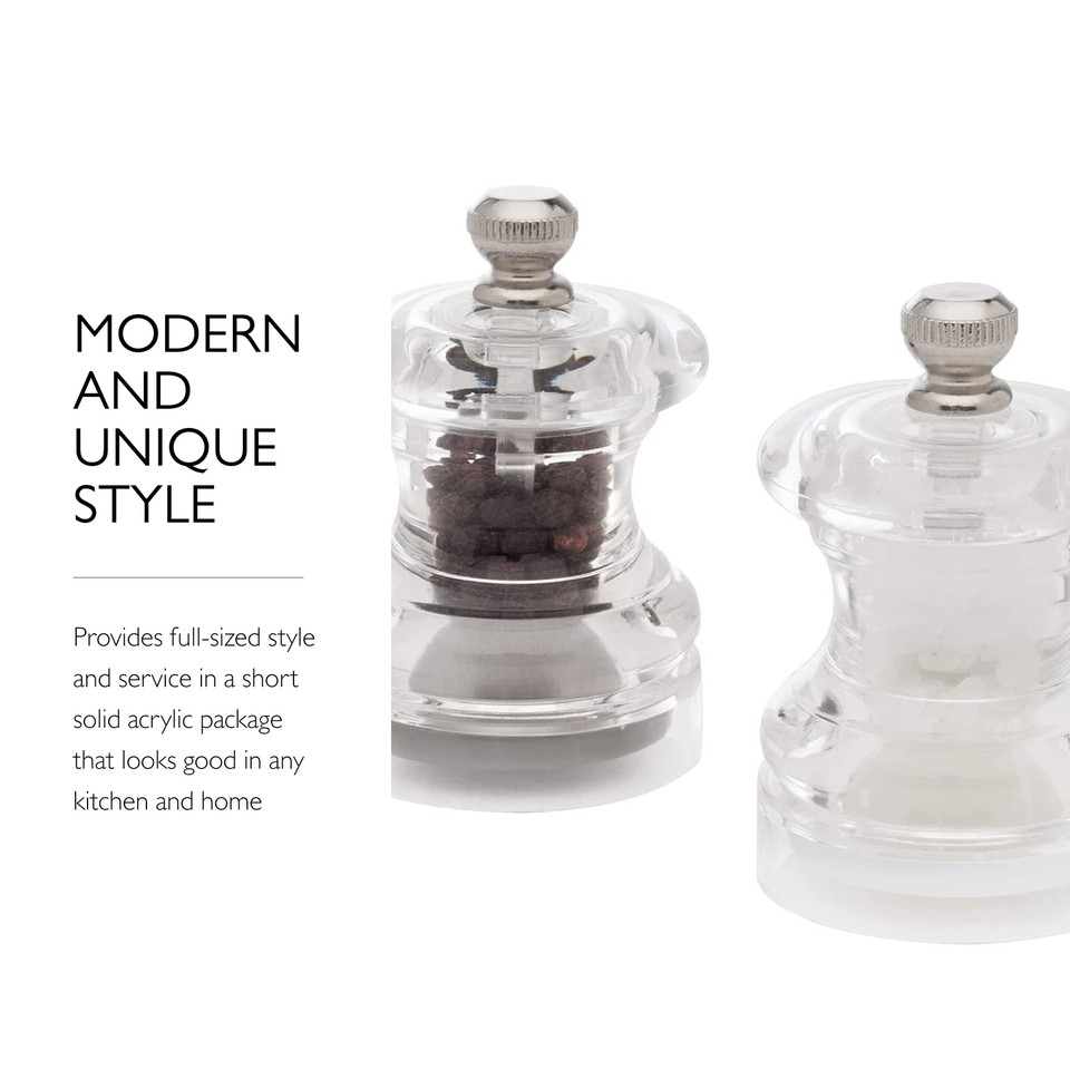 Button Mini Salt & Pepper Mill Gift Set Mini Travel Salt & Pepper
