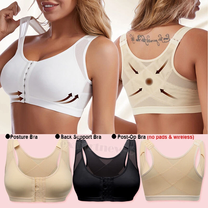 Women Posture Corrector Bra Back Support Push Up Yoga Front 