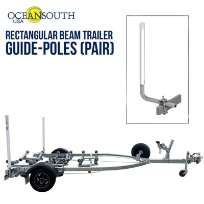 Oceansouth Galvanized Guide On Post Poles Pair for Rectangular Beam Trailer 60''