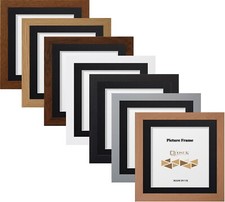 Square Photo Frame Black White Picture Frame Oak Poster Frame with Black Mount