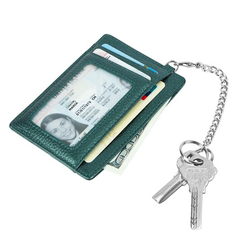 Mujer Delgado Bolsillo Cuero RFID ID Ventana Portatarjetas Billetera con Llavero Regalo - Imagen 47 de 54
