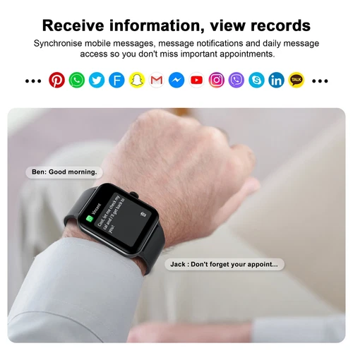 Smartwatch Herren Damen Fitnessuhr Armbanduhr mit Pulsmesser Schrittzähler Uhr - Bild 11 von 13