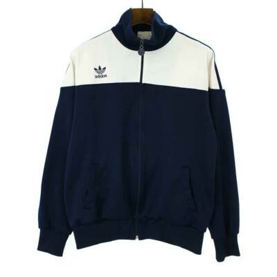 adidas 1980's Vintage Zip Up Track Jacket Navy White Used adidas 1980's Vintage Zip Up Track Jacket Navy White Used