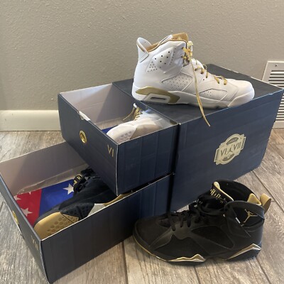 未使用 NIKE AIR JORDAN GOLDEN MOMENT PACK Jordan 7/6 Retro 'Golden Moments Pack' - Air Jordan - 535357 935